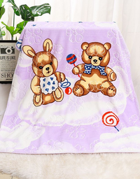 Double Layer Bears Printed Baby Blanket (140x110)
