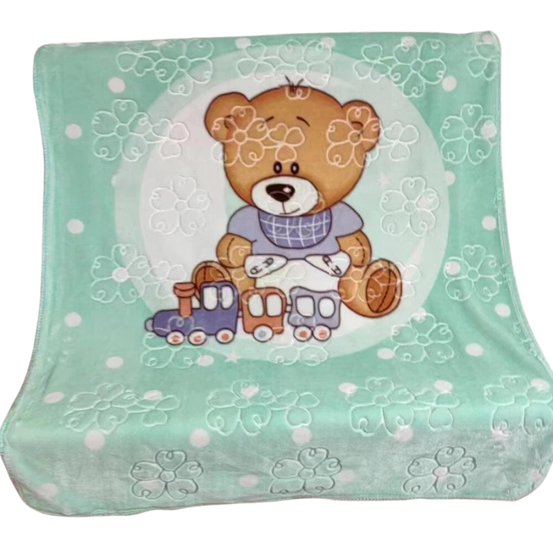 Soft Cartoon Bear Printed Baby Blanket (140x110)