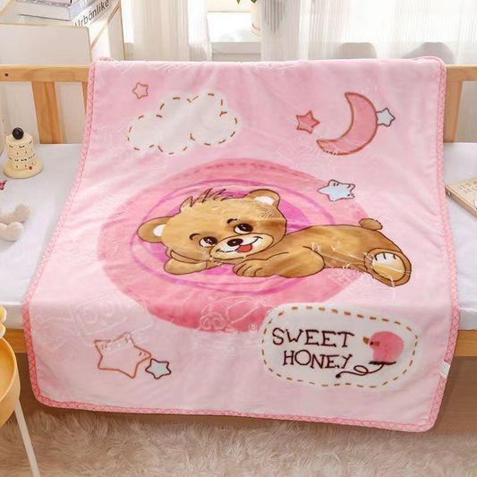 Sweet Honey Cartoon Printed Baby Blanket (140x110)