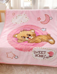 Sweet Honey Cartoon Printed Baby Blanket (140x110)
