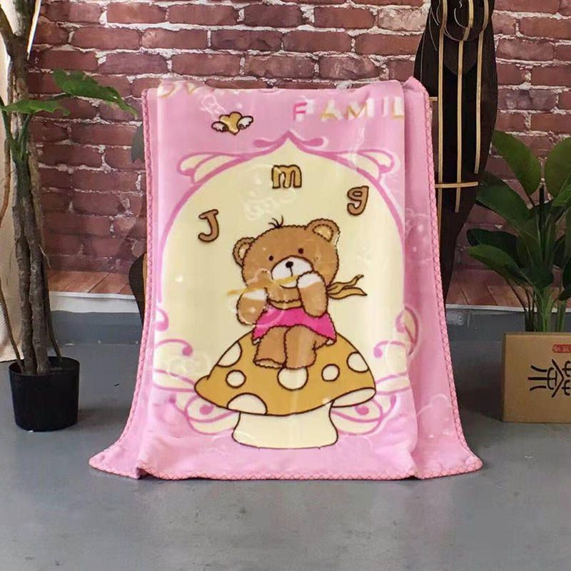 Adorable Teddy Bear Printed Baby Blanket (140x110)