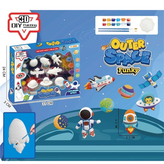 DIY Space-Themed Fridge Magnet Plaster Painting Kit – Creative Mould & Paint Set for Kids