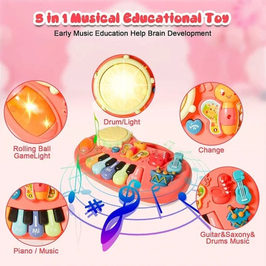 Multifunctional Interactive Musical Keyboard Toy With Light For Kids