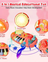 Multifunctional Interactive Musical Keyboard Toy With Light For Kids
