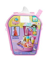 Portable Backpack Shaped Icecream Series Playset For Kids - 17 Pcs
