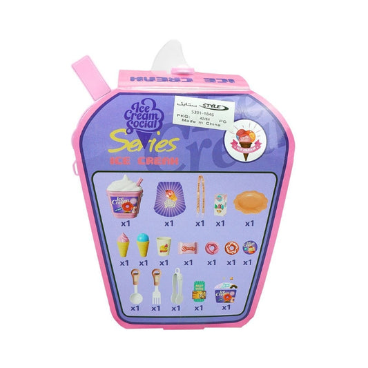 Portable Backpack Shaped Icecream Series Playset For Kids - 17 Pcs