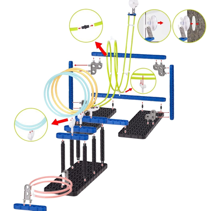 Space Rail Suspension Track Playset For Kids - 73 Pcs