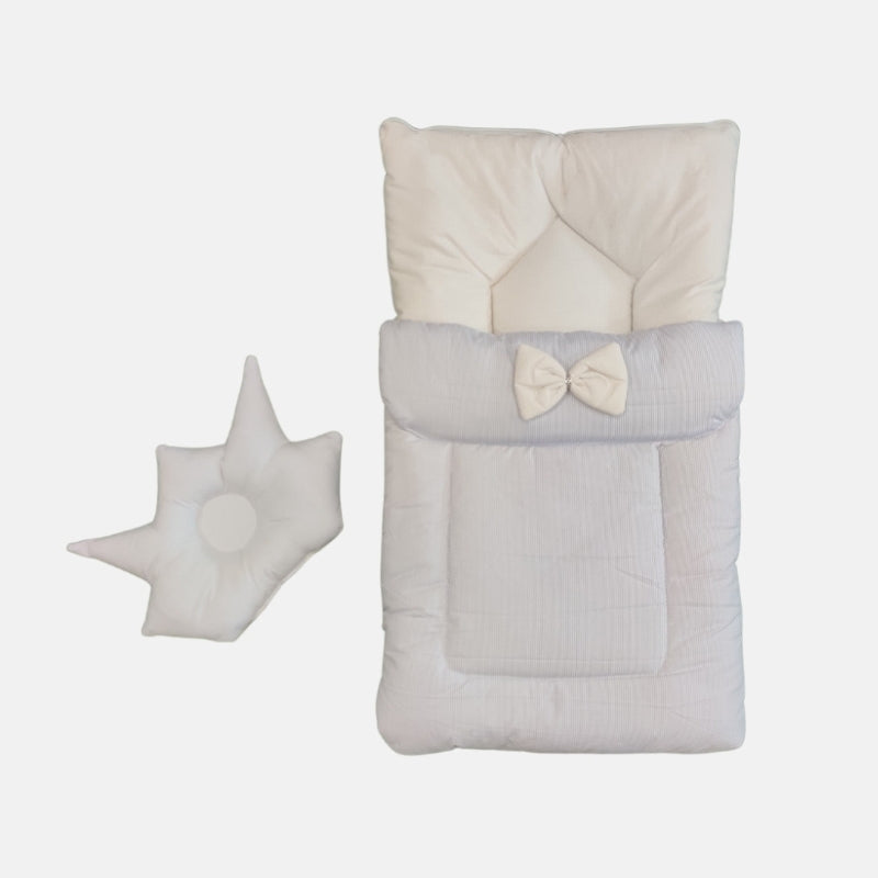 Cute And Comfortable Baby Carry Nest With Crown Shape Pillow (Gray)