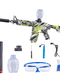 Green Graffiti Themed M416 Gun With 10,000 Gel Balls Toy Set For Kids
