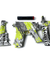 Green Graffiti Themed M416 Gun With 10,000 Gel Balls Toy Set For Kids
