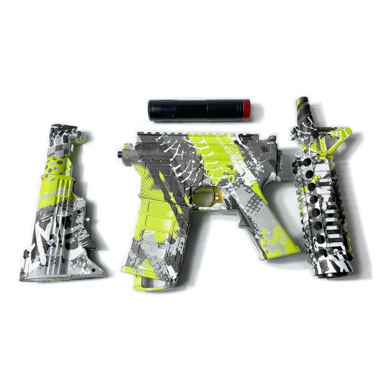 Green Graffiti Themed M416 Gun With 10,000 Gel Balls Toy Set For Kids