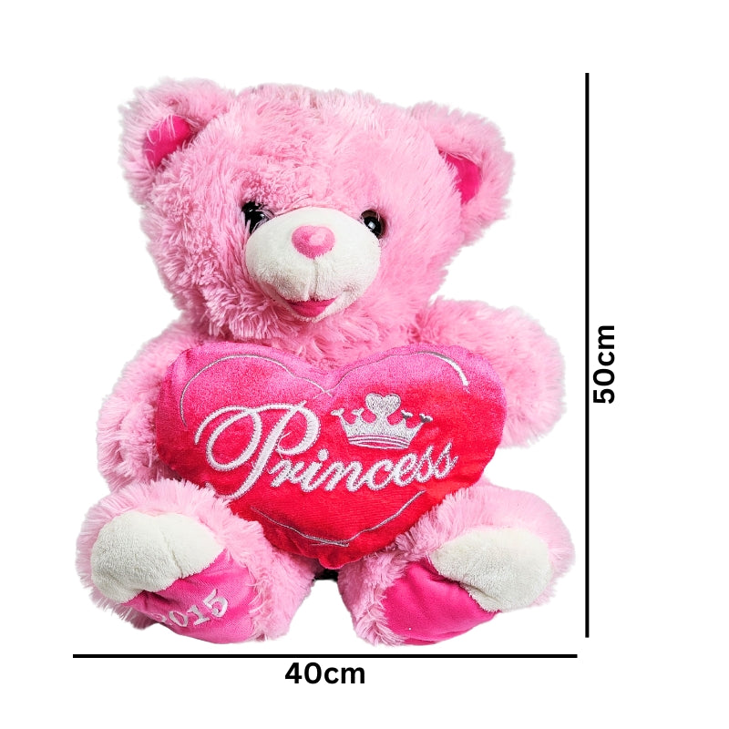 Adorable Pink Princess Teddy Bear Plush Toy 50x40cm Premium Pre-loved