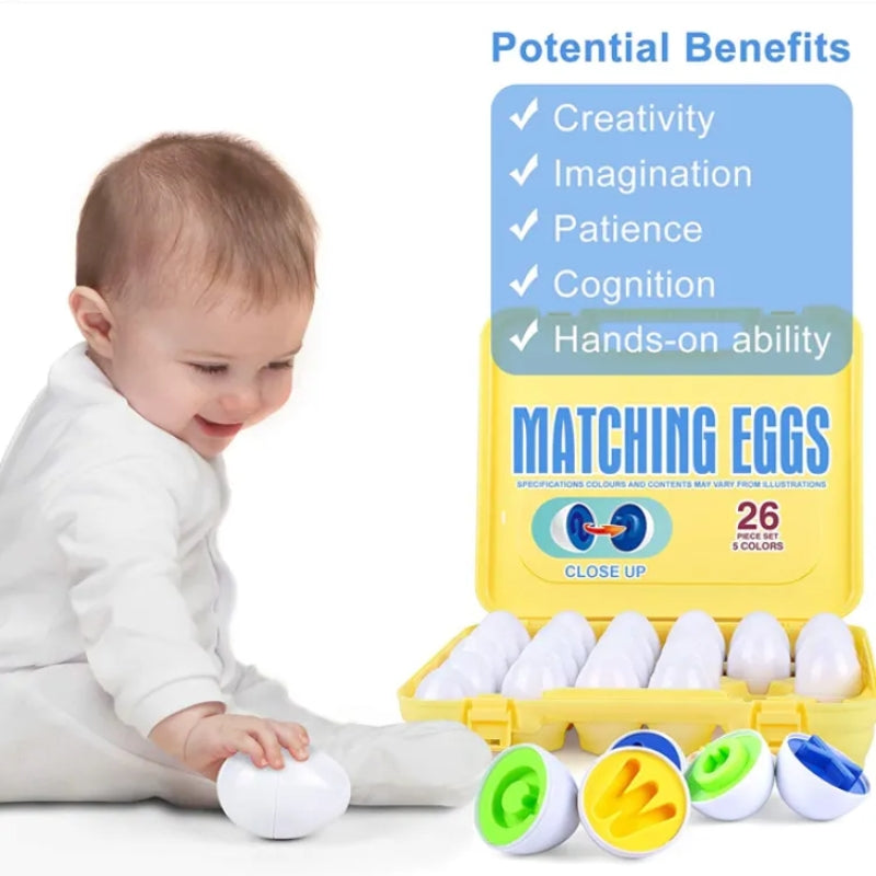 A To Z Alphabet Matching Eggs With 5 Different Colors Educational Toy Set For Kids - 26 Pcs