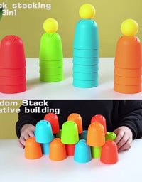 3 In 1 Quick Stacking Building Cup Playset For Kids - 30 Pcs
