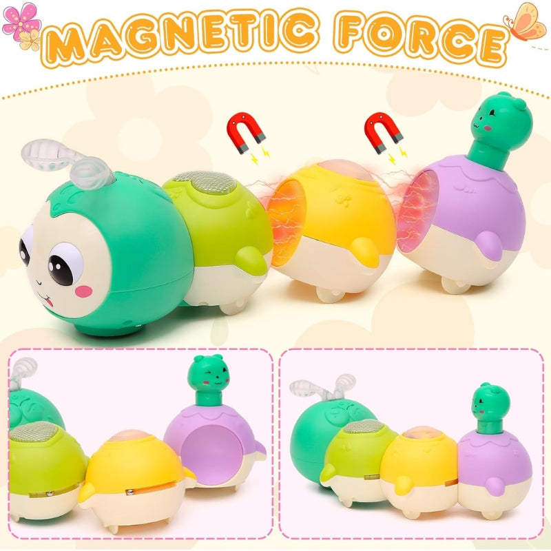 Magnetic Electric Caterpillar Toy With Light And Music For Kids