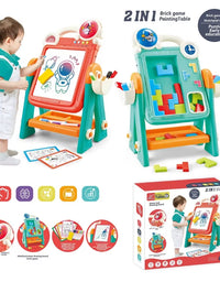 2 In 1 Brick Game Painting Table For Kids
