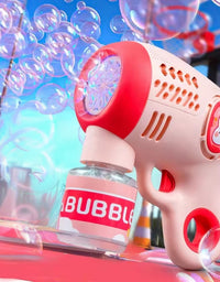 Smooth Electric Bubble Gun Toy With LED Light - 12 Holes
