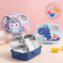 Spill Proof 3 Steel Compartments Lunch Box (2532)