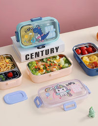 Spacious Spill Proof Lunch Box With 2 Steel Compartments (2537)
