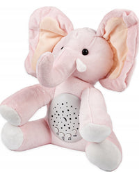 Stuffed Baby Elephant Toy With Night Star Projection Light And Sound For Kids
