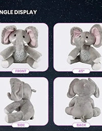 Stuffed Baby Elephant Toy With Night Star Projection Light And Sound For Kids
