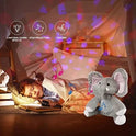 Stuffed Baby Elephant Toy With Night Star Projection Light And Sound For Kids