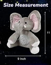 Stuffed Baby Elephant Toy With Night Star Projection Light And Sound For Kids
