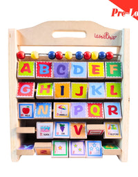 3 In 1 Wooden Abacus With Alphabet And Clock Educational Toy Premium Pre-loved
