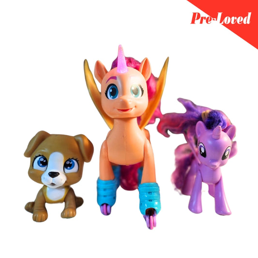 Pamper Petz Dog / Sing & Skate Sunny / My Little Pony G4 Toys Pack Of 3 Premium Pre-loved