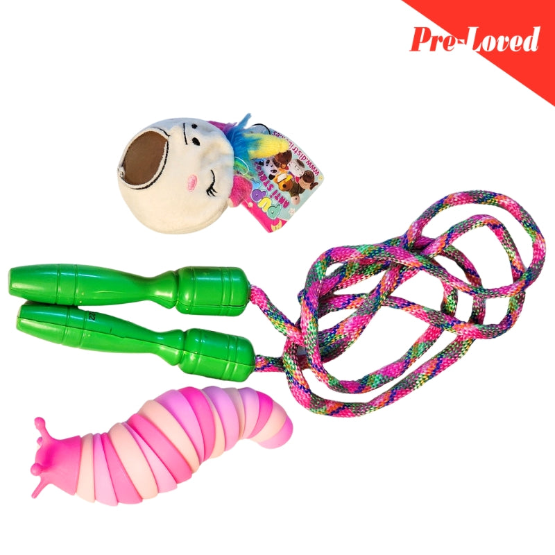 Unicorn Stuff Toy / Jumping Rope / Slugz Mini Toys Pack Of 3 Premium Pre-loved