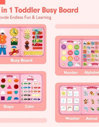 Unicorn Toddler Busy Board : Early Education 7 In 1 Handbag
