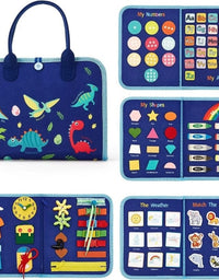 Dino Toddler Busy Board : Early Education 7 In 1 Handbag
