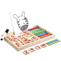 Wooden Mathematics Toy With Colourful Sticks & Drawing Board For Kids