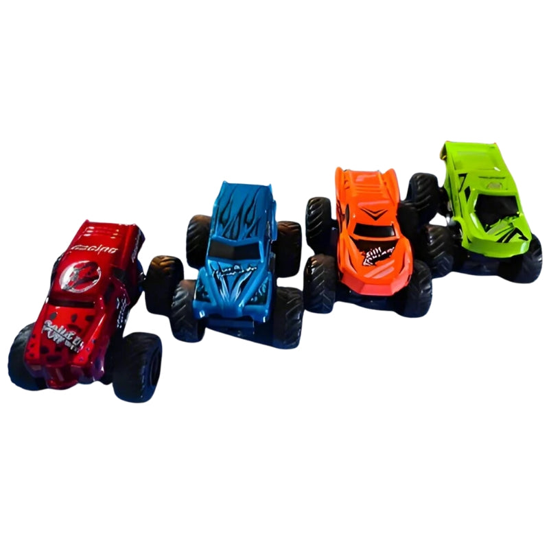 Hot Wheels Alloy Monster Truck With Ejector Key Action For Kids - 8 Pcs