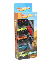 Hot Wheels Alloy Monster Truck With Ejector Key Action For Kids - 8 Pcs
