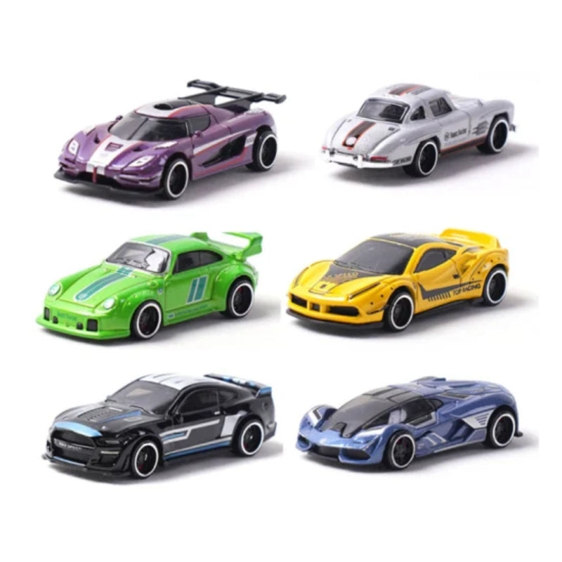 Fast Wheels Diecast Alloy Car Set For Kids - 6 Pcs