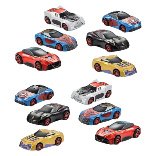 Avengers Alloy Car Toy Set For Kids - 12 Pcs