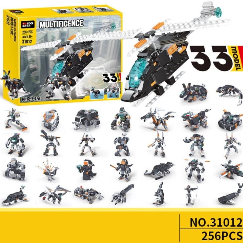 Decool Multificence 33 Models Building Blocks Set Toy For Kids - 256 Pcs (31012)