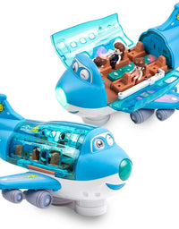 Bump & Go Aeroplane Toy With Flashing Lights And Sound For Kids
