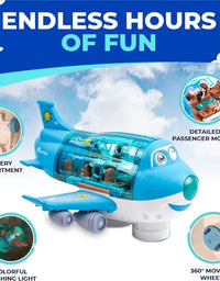 Bump & Go Aeroplane Toy With Flashing Lights And Sound For Kids
