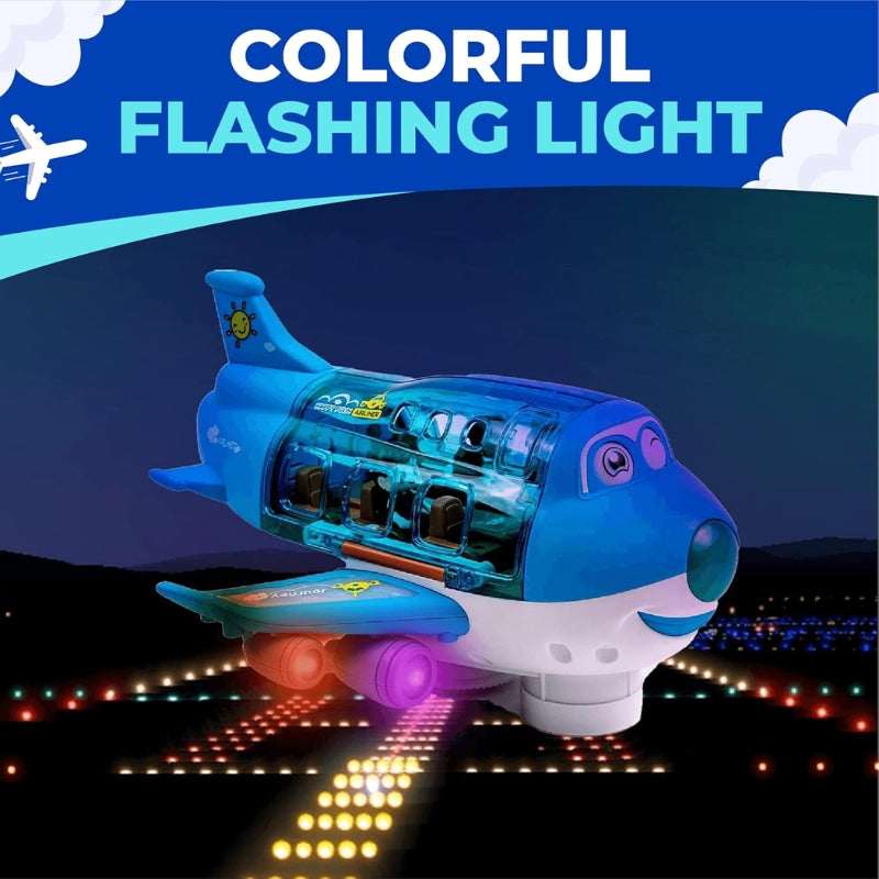 Bump & Go Aeroplane Toy With Flashing Lights And Sound For Kids