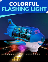 Bump & Go Aeroplane Toy With Flashing Lights And Sound For Kids
