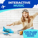 Bump & Go Aeroplane Toy With Flashing Lights And Sound For Kids