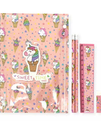 Trendy Notebook With Accessories Stationery Set - 6 Pcs (Assorted)
