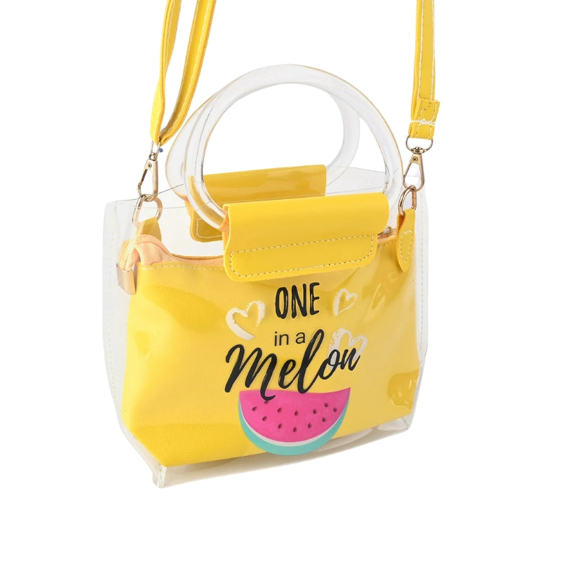 Fancy One In A Melon Hand Bag For Girls - Yellow