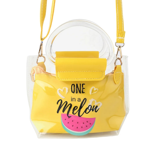 Fancy One In A Melon Hand Bag For Girls - Yellow