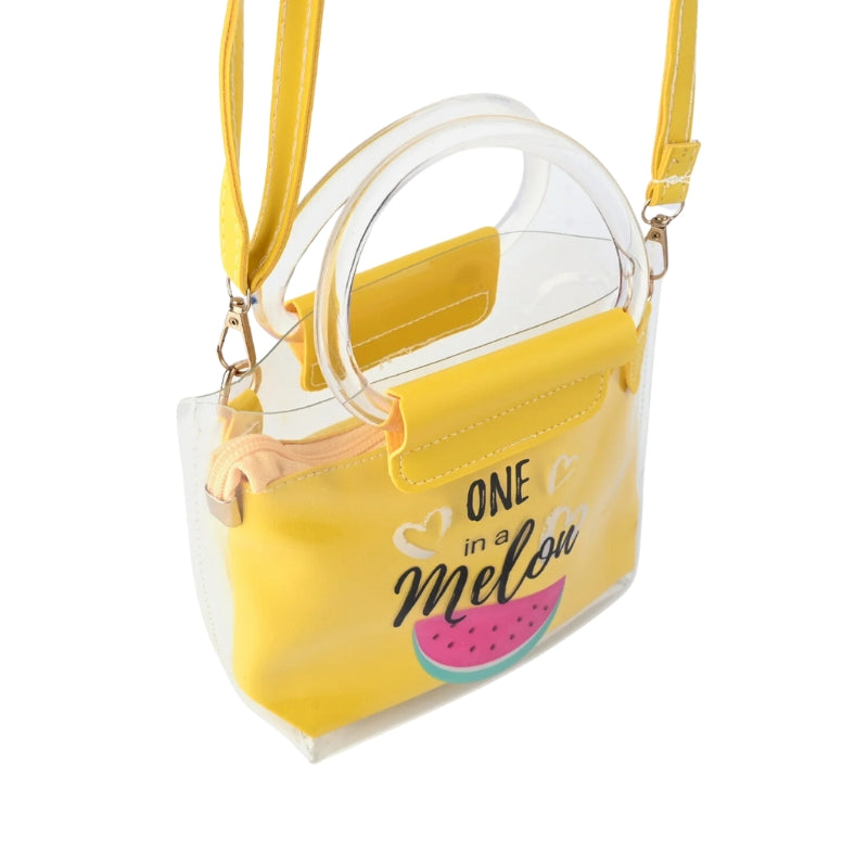 Fancy One In A Melon Hand Bag For Girls - Yellow