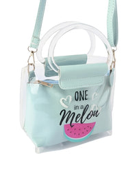 Fancy One In A Melon Hand Bag For Girls - Sky Blue
