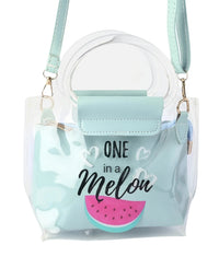 Fancy One In A Melon Hand Bag For Girls - Sky Blue
