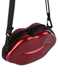 Fancy Lips Designed Plastic Hand Bag For Girls - Maroon
